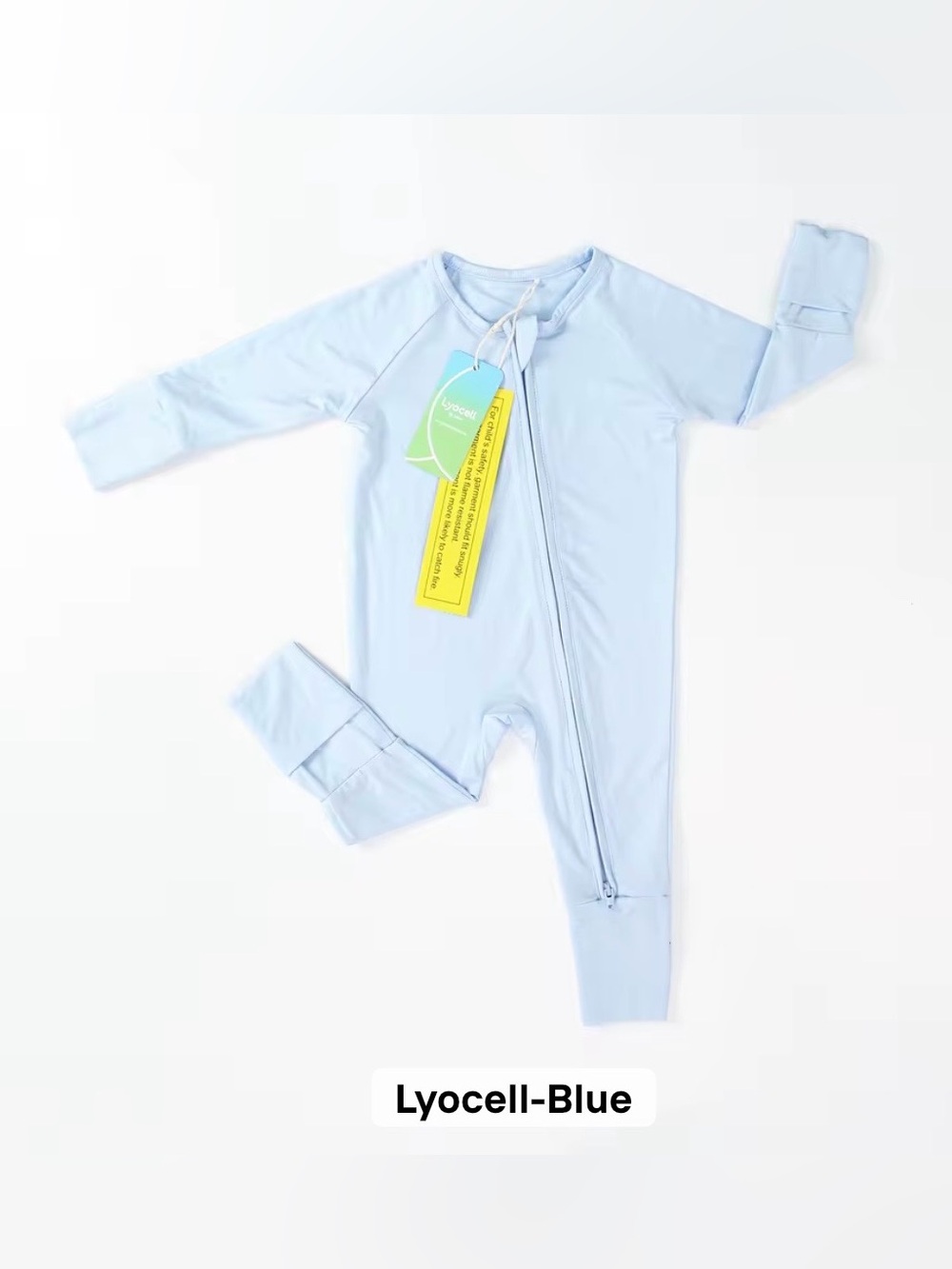 Lyocell Blue Zip-Front Kids One-Piece